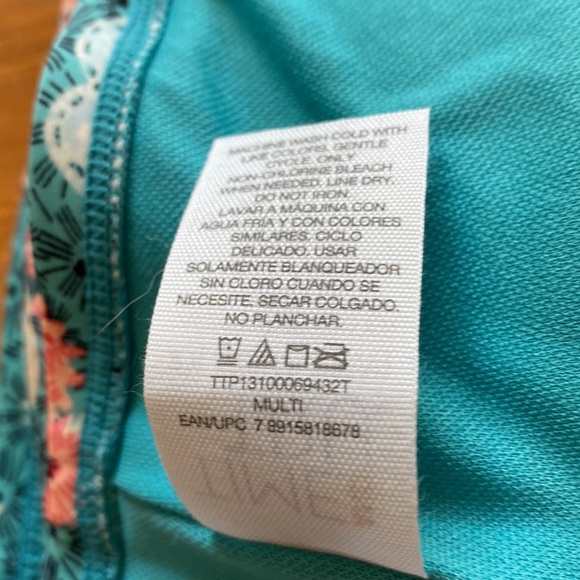 Time and Tru Teal Blue Floral Bikini - Picture 14 of 14